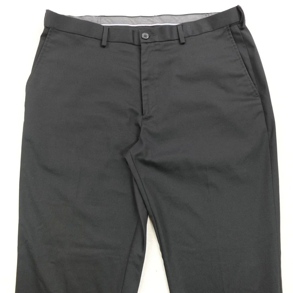 Haggar Dress Pants 38x32 Black Classic Fit No Iron Mid Rise Stretch Corporate - Picture 4 of 12